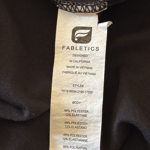 Fabletics Peyton Active Tank‎ Black White Strappy Mesh Back Workout Top Small - Picture 9 of 10